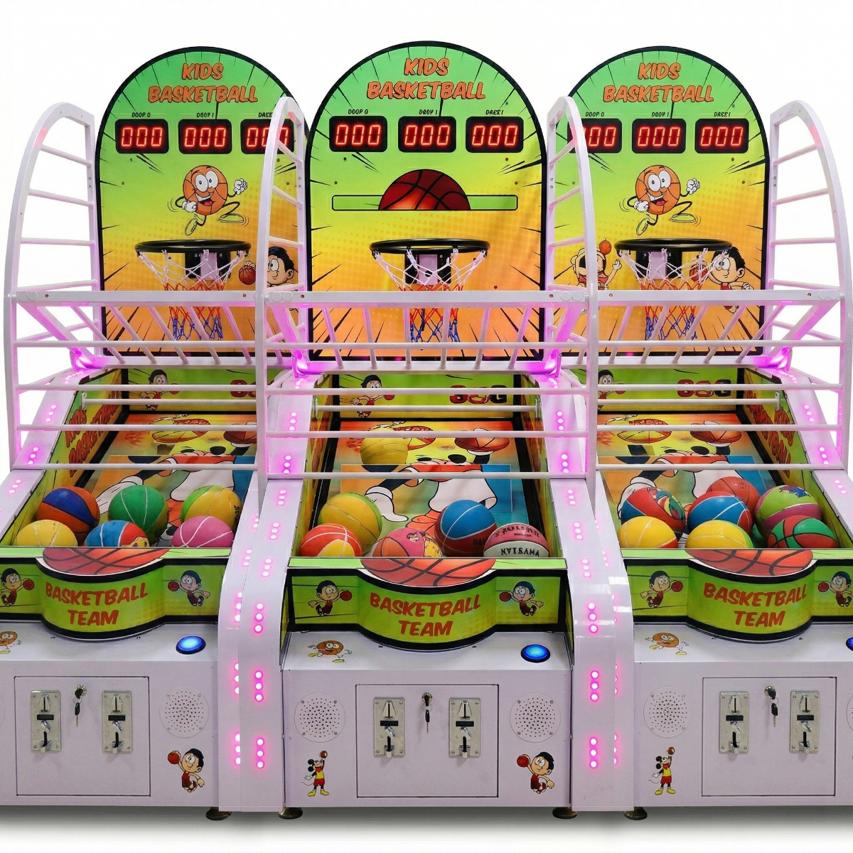 Dijital skor tabelası ve LED ışıklı basketbol potası