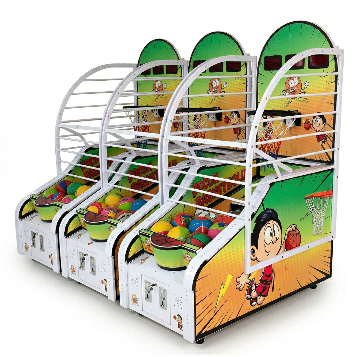 çocuk basketbol makinesi üçlü yan